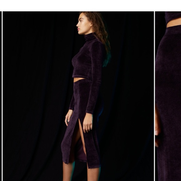 Velvet skirt with slit - Picture 6 of 6